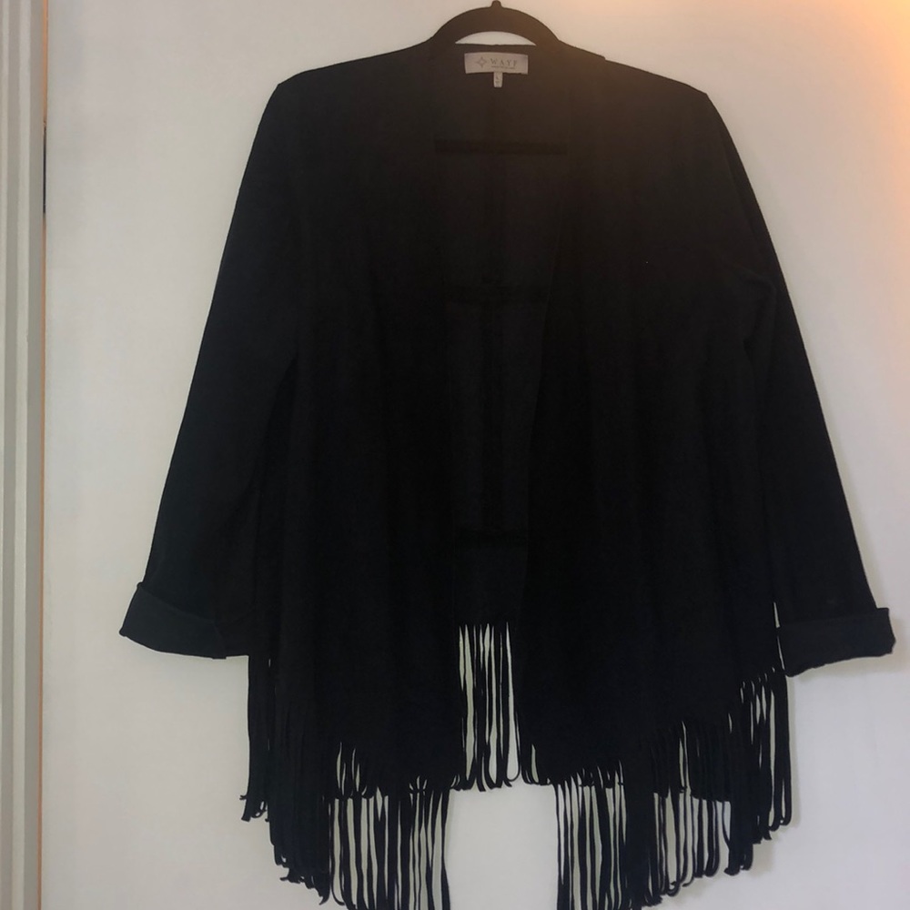 Wayf Suede Fringe Jacket